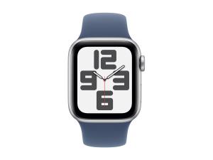 Apple Watch SE (GPS + Cellular) - 2e génération - 40 mm - aluminium argenté - montre intelligente avec bande sport - fluoroélastomère - denim - taille du bracelet : S/M - 32 Go - LTE, Wi-Fi 4, Bluetooth - 4G - 27.8 g - MXGF3QF/A - Montres intelligentes