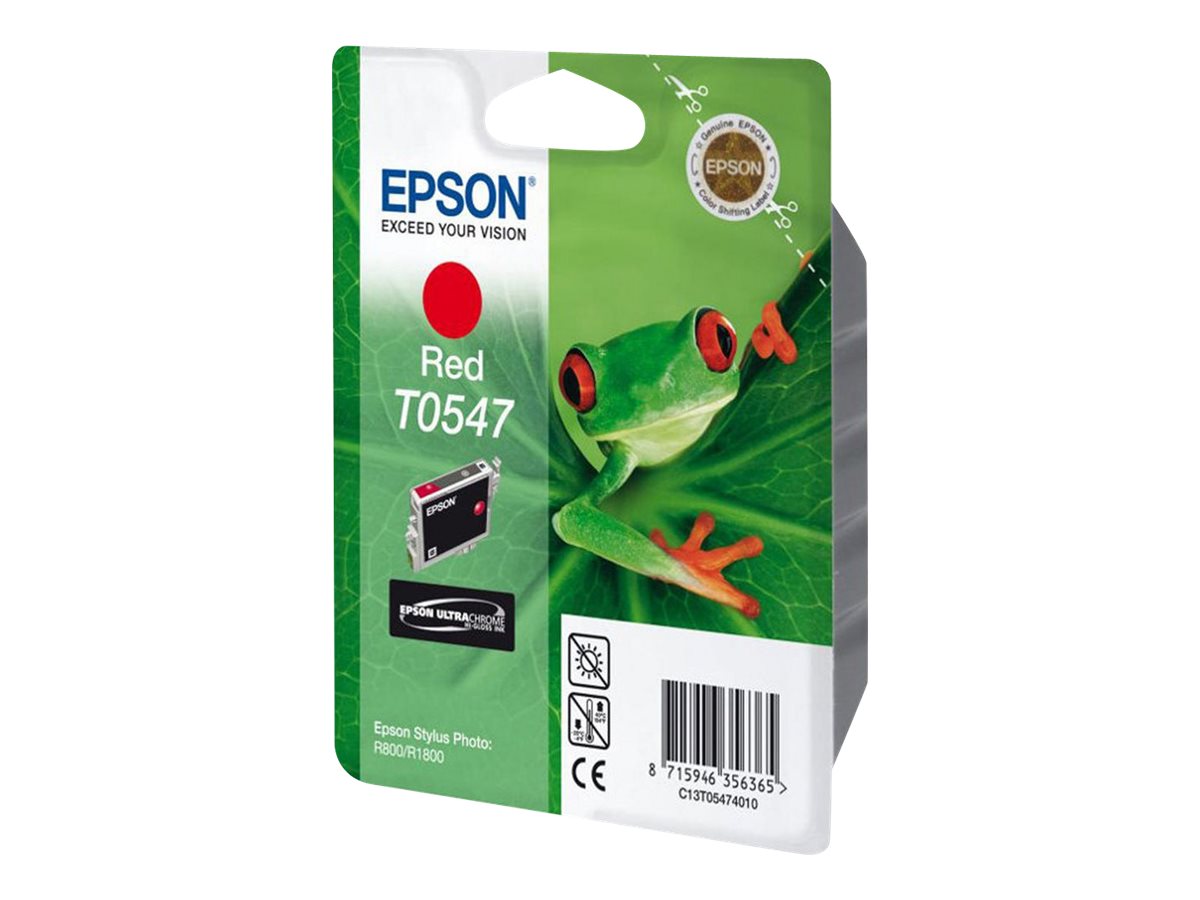 Epson T0547 - 13 ml - rouge - original - blister - cartouche d'encre - pour Stylus Photo R1800, R800 - C13T05474010 - Cartouches d'imprimante
