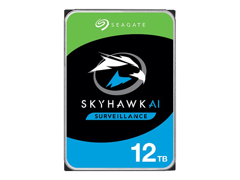Seagate SkyHawk AI ST12000VE001 - Disque dur - 12 To - interne - 3.5" - SATA 6Gb/s - mémoire tampon : 256 Mo - avec 3 ans de Seagate Rescue Data Recovery - ST12000VE001 - Disques durs internes