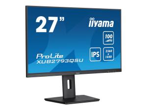 iiyama ProLite XUB2793QSU-B6 - Écran LED - 27" - 2560 x 1440 QHD @ 100 Hz - IPS - 250 cd/m² - 1300:1 - 1 ms - HDMI, DisplayPort - haut-parleurs - noir, mat - XUB2793QSU-B6 - Écrans d'ordinateur