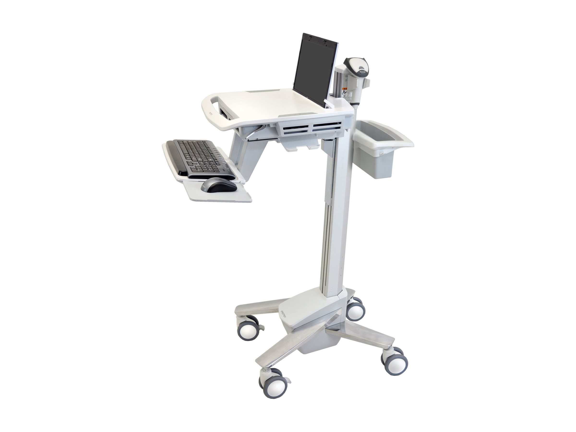 Ergotron SV41 - Chariot - Technologie de force constante - pour ordinateur portable/équipement PC - verrouillable - médical - aluminium, acier zingué, plastique haute qualité - gris, blanc, aluminium poli - Taille d'écran : jusqu'à 17,3 pouces - SV41-6100-0 - Accessoires pour scanner