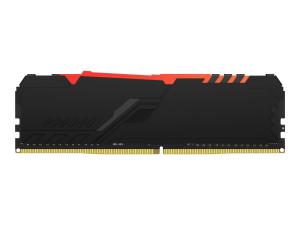 Kingston FURY Beast RGB - DDR4 - module - 16 Go - DIMM 288 broches - 3200 MHz / PC4-25600 - CL16 - 1.35 V - mémoire sans tampon - non ECC - noir - KF432C16BB1A/16 - DDR4