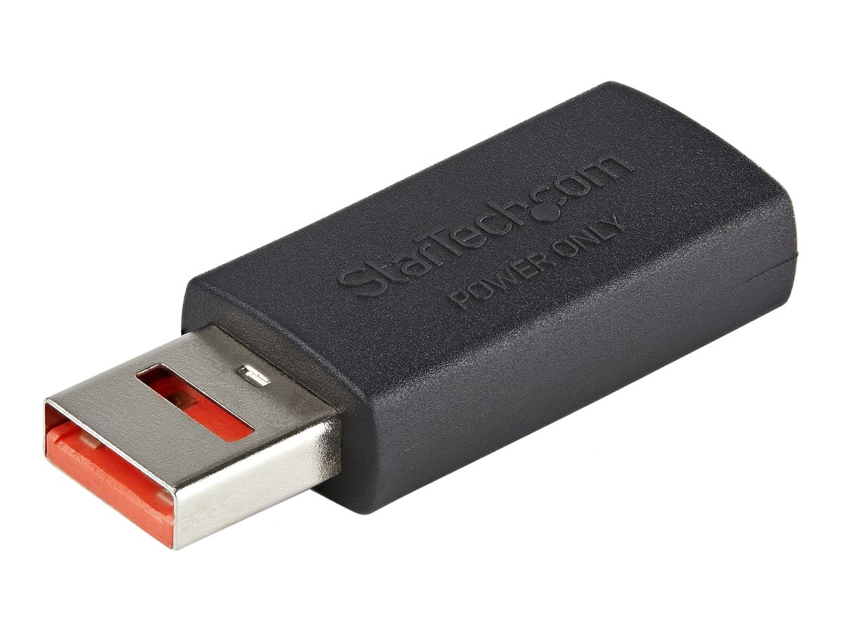 StarTech.com Adaptateur Chargeur USB Sécurisé - Data Blocker - Charge Only USB-A Mâle vers Femelle - Protection Chargeur No-Data pour SmartPhone/Tablette - Adaptateur Blocage Transfert Données USB (USBSCHAAMF) - Adaptateur de charge USB - USB (alimentation uniquement) (F) pour USB (alimentation uniquement) (M) - 5 V - 2.4 A - passif - noir - USBSCHAAMF - Câbles USB