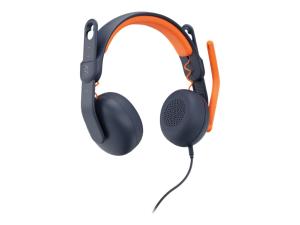 Logitech Zone Learn Wired On-Ear Headset for Learners, 3.5mm AUX - Écouteurs avec micro - sur-oreille - remplacement - filaire - jack 3,5mm - 981-001372 - Écouteurs