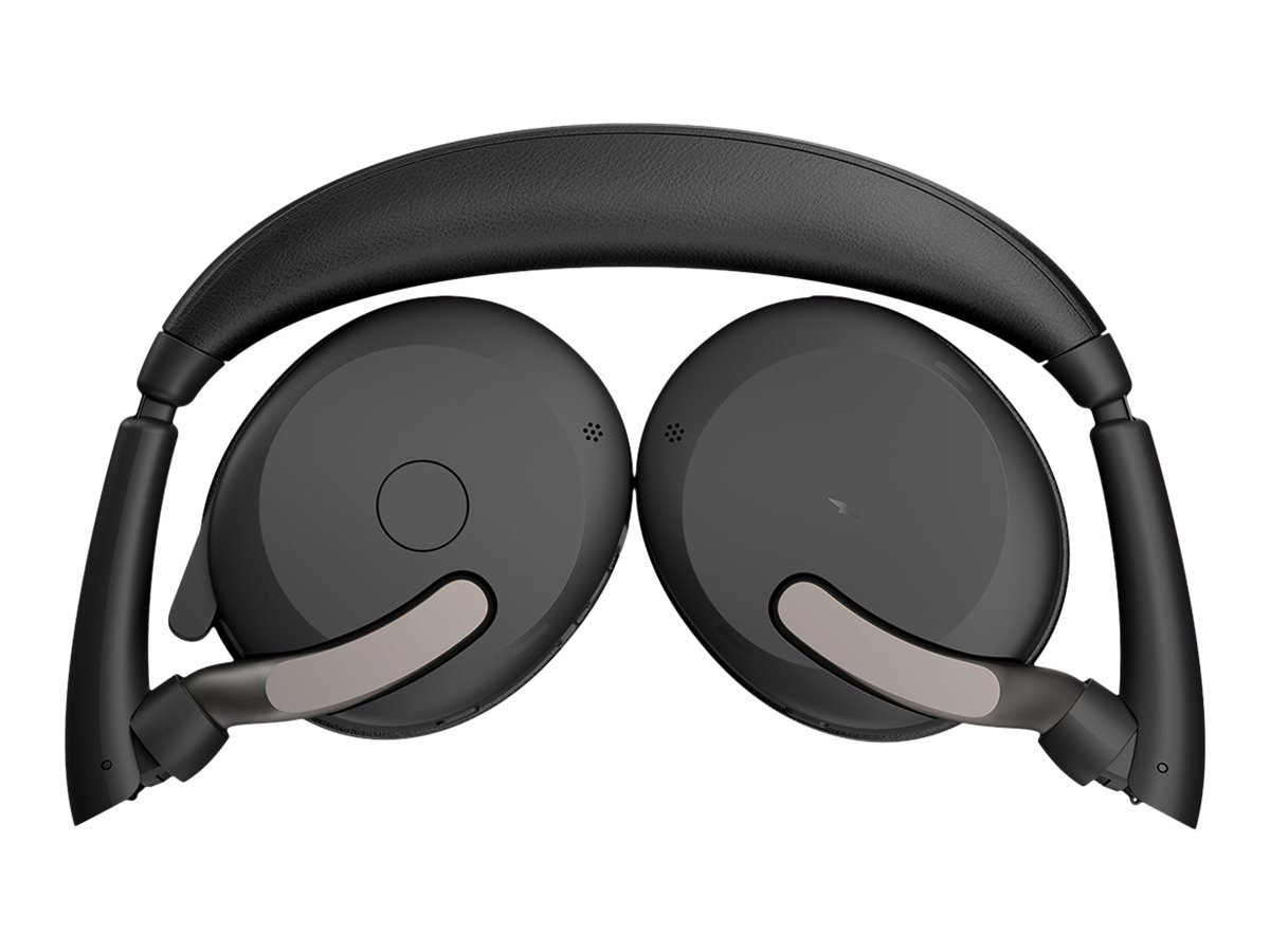 Jabra Evolve2 65 Flex UC Stereo - Micro-casque - sur-oreille - Bluetooth - sans fil - Suppresseur de bruit actif - USB-C - noir - Optimisé pour la CU - 26699-989-899 - Écouteurs