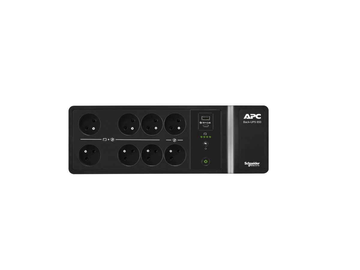 APC Back-UPS BE850G2-FR - Onduleur - CA 220/230 V - 520 Watt - 850 VA - USB - connecteurs de sortie : 8 - France, Belgique - noir - BE850G2-FR - UPS autonomes