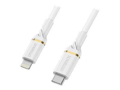 OtterBox Standard - Câble Lightning - Lightning mâle pour 24 pin USB-C mâle - 1 m - poussière de nuage blanche - USB Power Delivery (60W) - 78-52552 - Accessoires pour systèmes audio domestiques