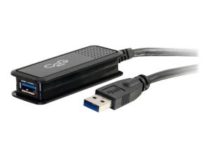 C2G 5m USB 3.0 USB-A Male to USB-A Female Active Extension Cable - Rallonge de câble USB - USB type A (M) pour USB type A (F) - USB 3.0 - 30 V - 5 m - actif - noir - 89943 - Câbles USB