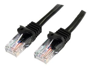 StarTech.com Câble réseau Cat5e UTP sans crochet de 3 m - Cordon Ethernet RJ45 anti-accroc - Câble patch - M/M - Noir - Cordon de raccordement - RJ-45 (M) pour RJ-45 (M) - 3 m - UTP - CAT 5e - sans crochet - noir - 45PAT3MBK - Câbles à paire torsadée