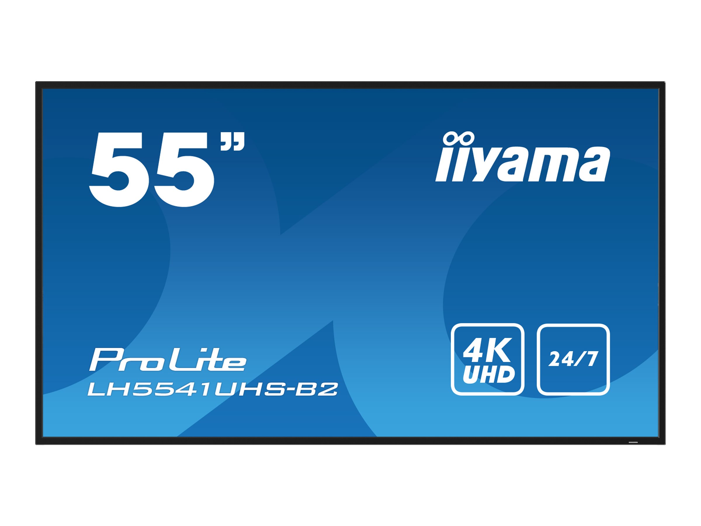 iiyama ProLite LH5541UHS-B2 - Classe de diagonale 55" (54.6" visualisable) écran LCD rétro-éclairé par LED - signalisation numérique - 4K UHD (2160p) 3840 x 2160 - noir, brillant - LH5541UHS-B2 - Écrans de signalisation numérique