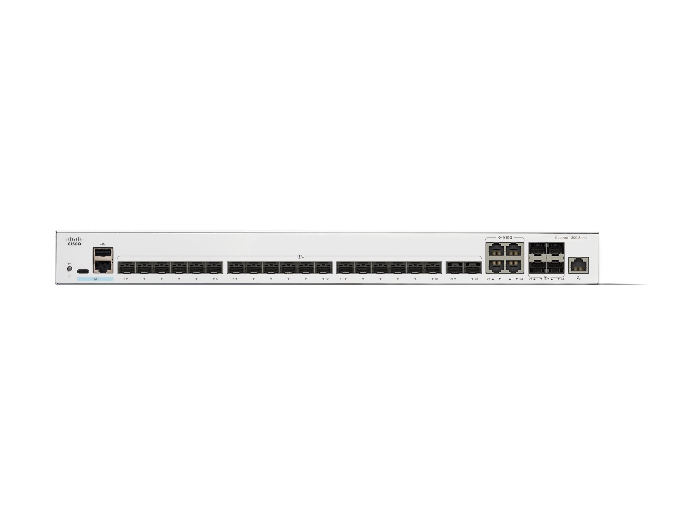 Cisco Catalyst 1300-24XS - Commutateur - C3 - intelligent - 24 x 10GBase-X + 4 x combo 10 Gigabit SFP+/RJ-45 - Montable sur rack - C1300-24XS - Commutateurs gérés
