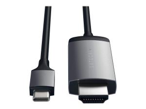 Satechi ST-CHDMIM - Câble vidéo/audio - 24 pin USB-C mâle pour HDMI mâle - 1.83 m - gris sidéral - support 4K - ST-CHDMIM - Câbles HDMI