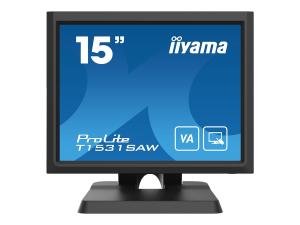 iiyama ProLite T1531SAW-B6 - Écran LED - 15" - écran tactile - 1024 x 768 - VA - 350 cd/m² - 2500:1 - 18 ms - HDMI, VGA, DisplayPort - haut-parleurs - noir mat - T1531SAW-B6 - Écrans d'ordinateur