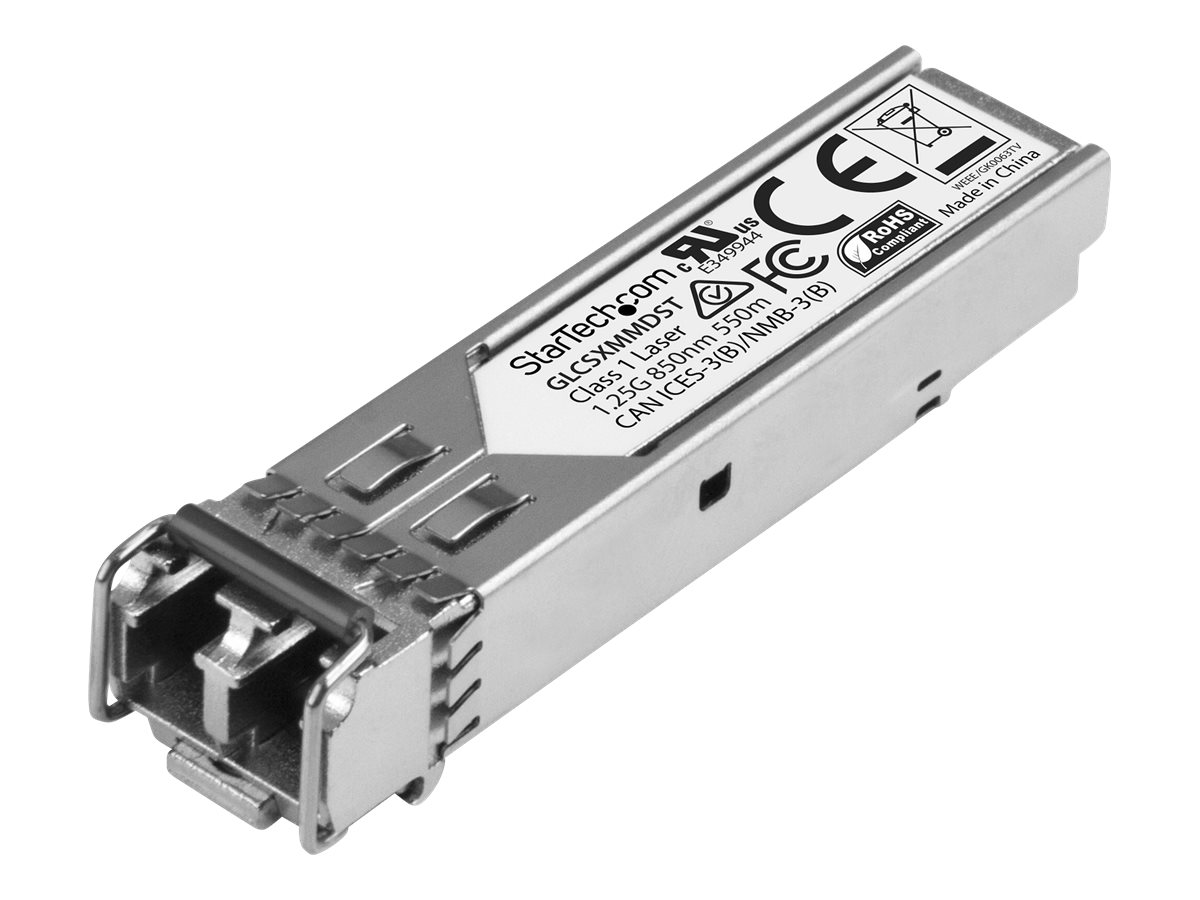 StarTech.com Module de transceiver SFP 1000Base-SX à fibre optique Gigabit - Compatible Cisco GLC-SX-MMD - Multimode LC - 550 m - Module transmetteur SFP (mini-GBIC) (équivalent à : Cisco GLC-SX-MMD) - 1GbE - 1000Base-SX - LC multi-mode - jusqu'à 550 m - 850 nm - GLCSXMMDST - Transmetteurs SFP