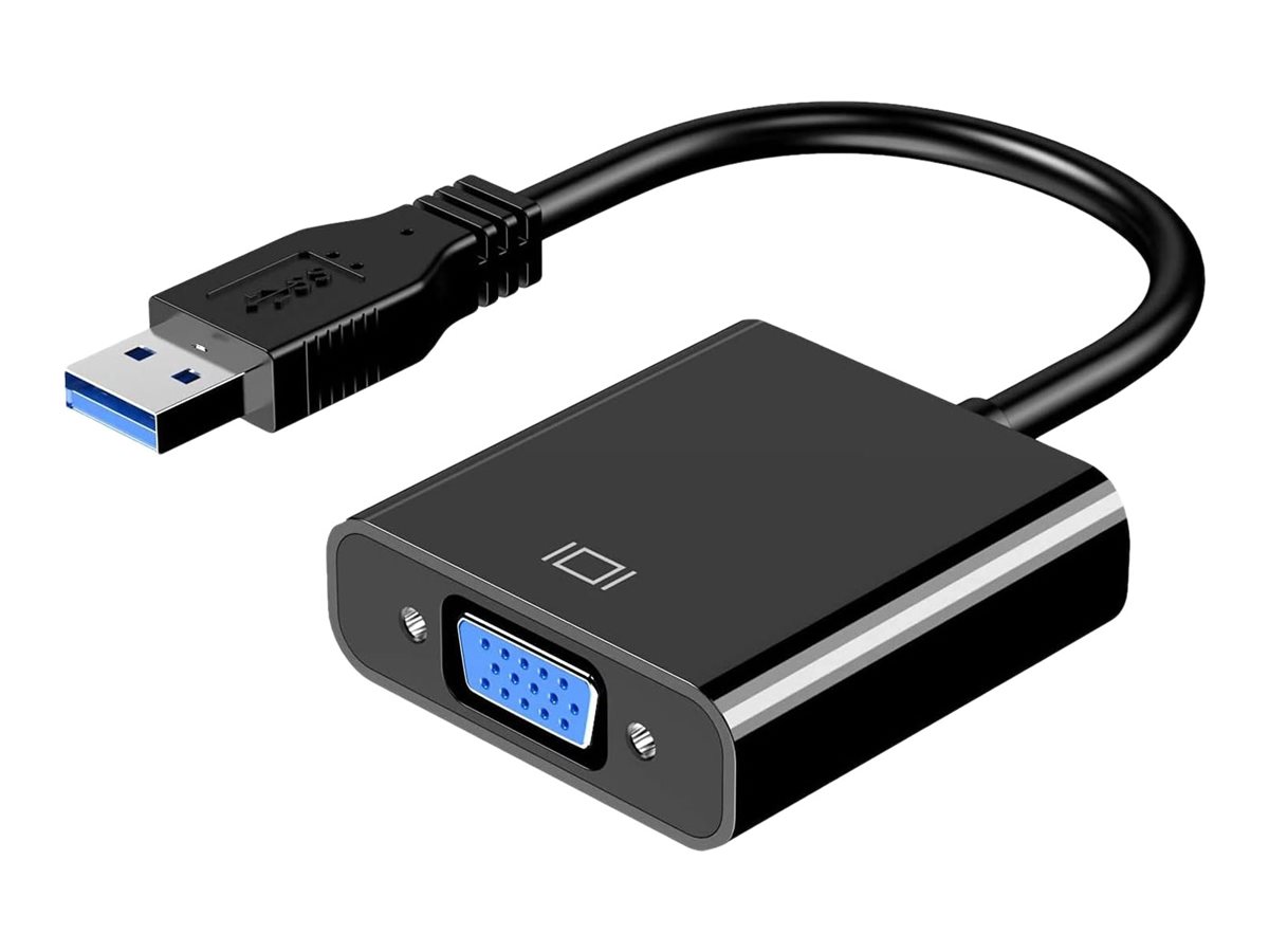 DLH - Adaptateur vidéo - USB type A (M) pour 15 pin VGA (F) - noir - DY-TU4988 - Câbles vidéo