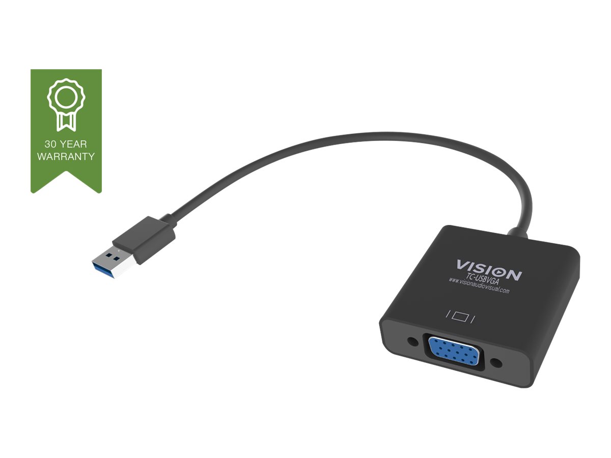 Vision - Adaptateur vidéo externe - USB 3.0 - VGA - noir - Pour la vente au détail - TC-USBVGA - Adaptateurs vidéo grand public