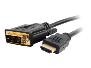 C2G 3m HDMI to DVI Adapter Cable - DVI-D Digital Video Cable - Câble adaptateur - liaison simple - DVI-D mâle pour HDMI mâle - 3 m - double blindage - noir - 82032 - Câbles HDMI