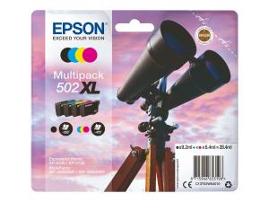 Epson 502XL Multipack - Pack de 4 - XL - noir, jaune, cyan, magenta - original - blister - cartouche d'encre - pour Expression Home XP-5100, 5105, 5150, 5155; WorkForce WF-2860, 2865, 2880, 2885 - C13T02W64010 - Cartouches d'encre Epson