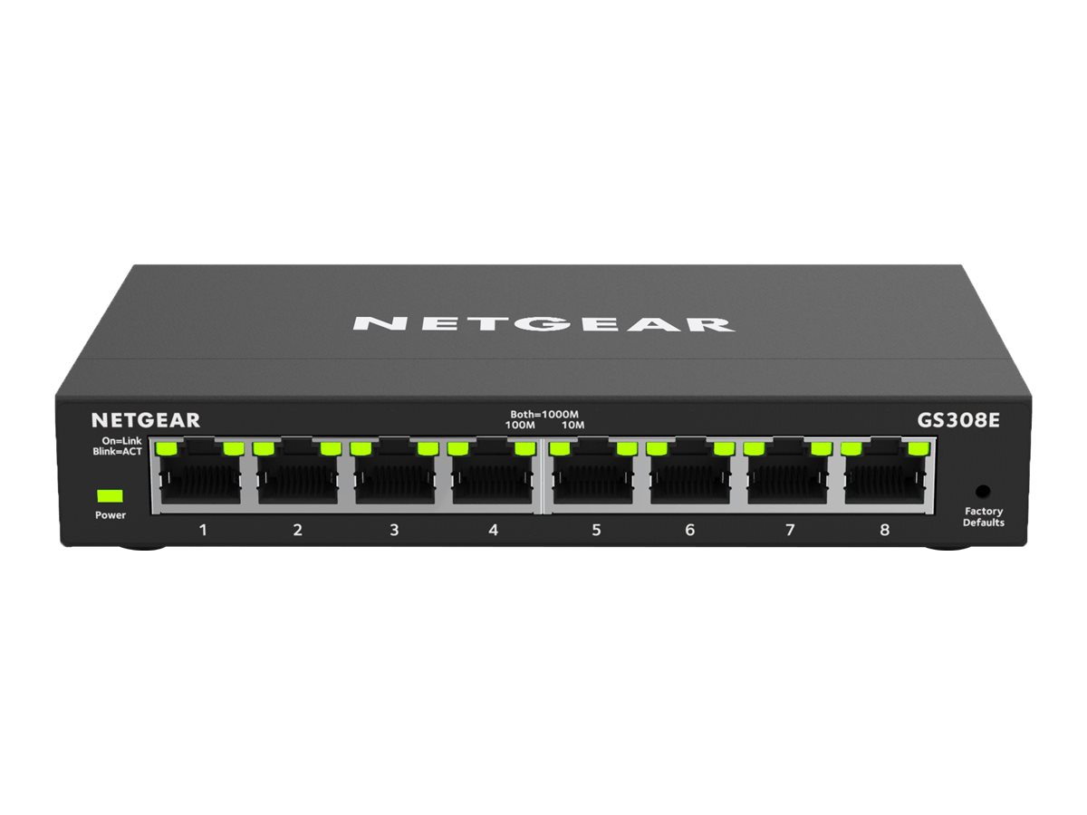 NETGEAR Plus GS308E - Commutateur - intelligent - 8 x 10/100/1000 - GS308E-100PES - Concentrateurs et commutateurs gigabit