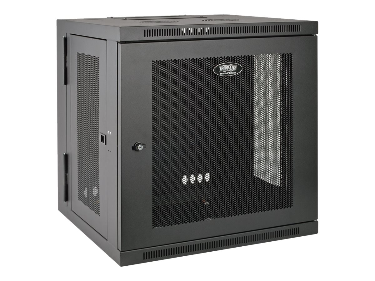 Tripp Lite 10U Wall Mount Rack Enclosure Server Cabinet Hinged w/ Door & Sides - Rack armoire - montable sur mur - noir - 10U - 19" - SRW10US - Accessoires pour serveur