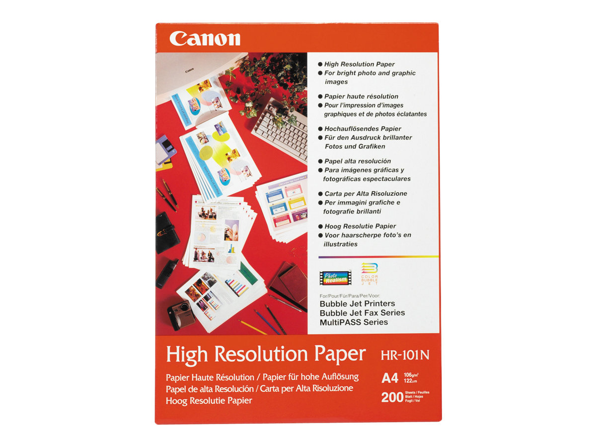 Canon HR-101 - Enduit - A4 (210 x 297 mm) 200 feuille(s) papier - pour PIXMA IP4000, iP6210, iP6310, iP8500, MG2555, MG8250, MP110, MP130, MP750, MP780, TS7450 - 1033A001 - support spécial