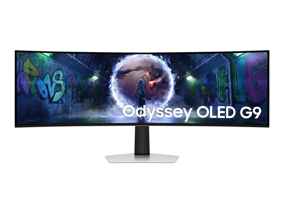 Samsung Odyssey OLED G9 S49DG934SU - G93SD Series - moniteur OLED - jeux - incurvé - 49" - 5120 x 1440 Dual Quad HD @ 240 Hz - 250 cd/m² - 1000000:1 - HDR10+ Gaming, HDR10 - 0.03 ms - DisplayPort, Micro HDMI, HDMI - argent - LS49DG934SUXEN - Écrans d'ordinateur