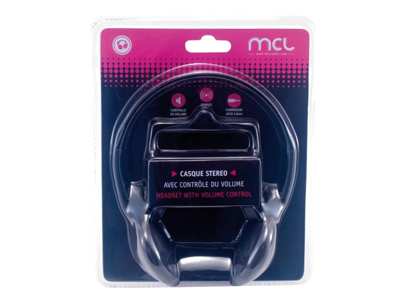 MCL Samar CSQ-HEAD/N - Écouteurs - sur-oreille - filaire - jack 3,5mm - noir - CSQ-HEAD/N - Écouteurs