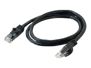 C2G Cat6 Booted Unshielded (UTP) Network Patch Cable - Cordon de raccordement - RJ-45 (M) pour RJ-45 (M) - 50 cm - UTP - CAT 6 - moulé, sans crochet, bloqué - noir - 83405 - Câbles de raccordement