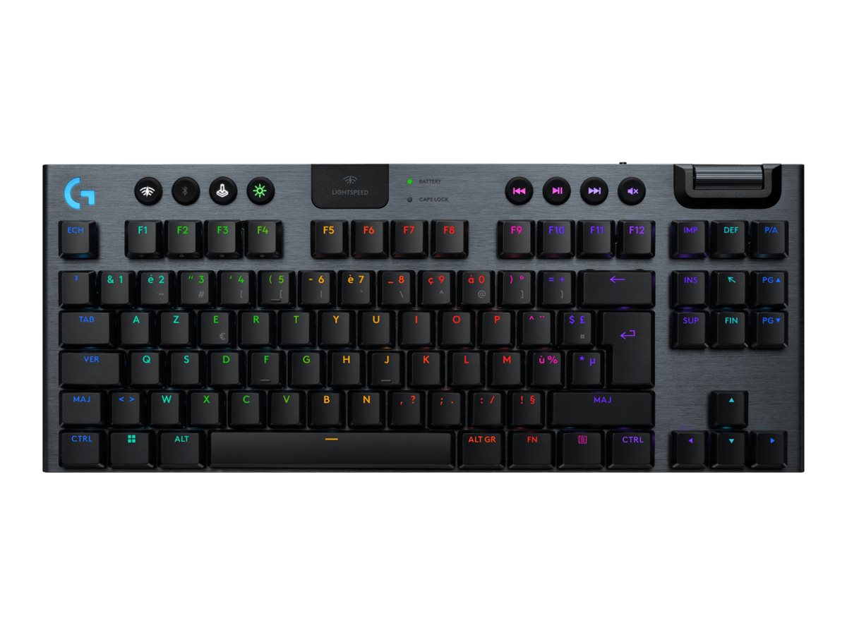 Logitech G915 X - Clavier - LIGHTSPEED - TKL - backlit - sans fil - Bluetooth 5.0, 2.4 GHz, USB - AZERTY - Français - commutateur : GL Linear - noir - 920-012745 - Claviers