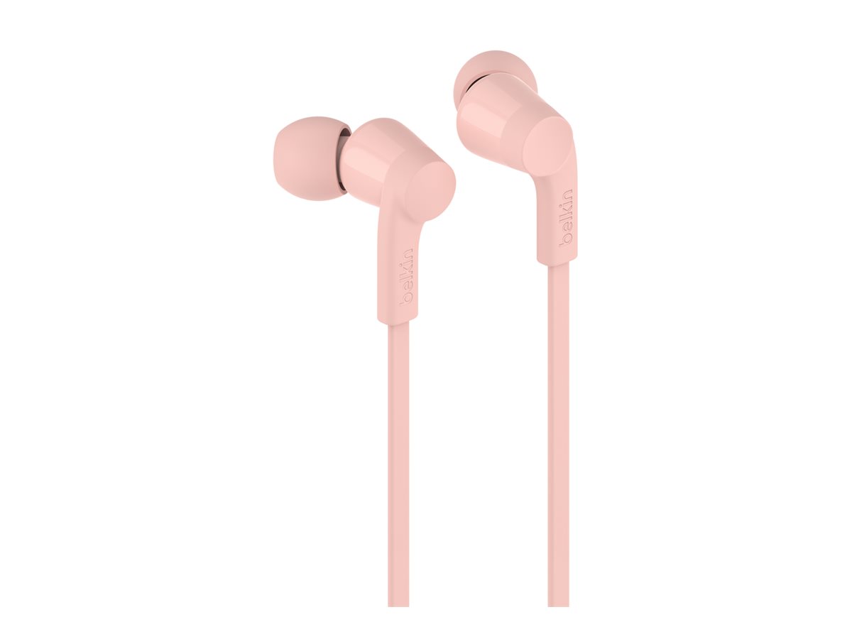 Belkin SoundForm - Écouteurs avec micro - intra-auriculaire - filaire - USB-C - isolation acoustique - rose - G3H0002HQPKV2 - Écouteurs