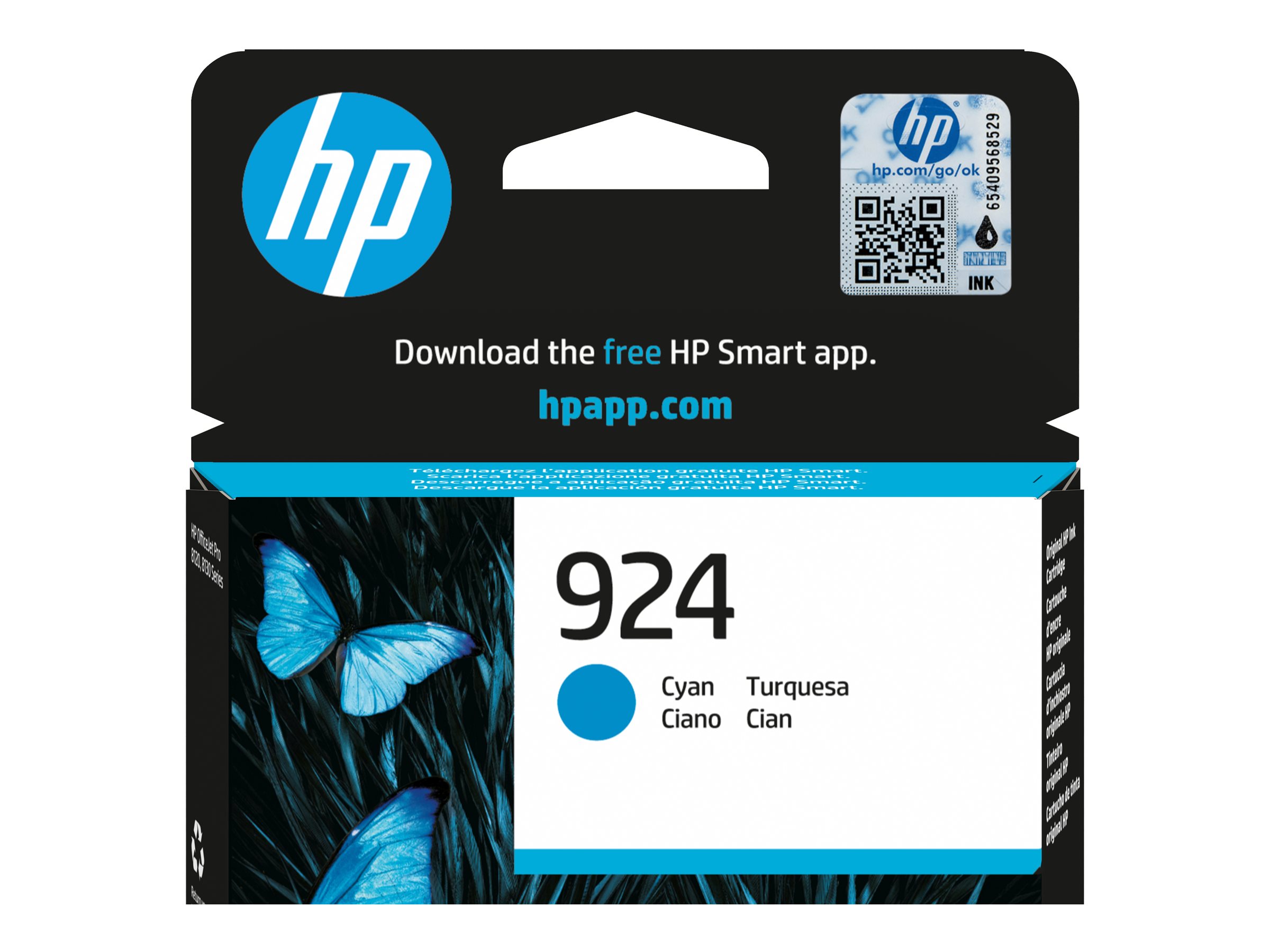 HP 924 - Cyan - original - Officejet - cartouche d'encre - 4K0U3NE#301 - Cartouches d'encre HP