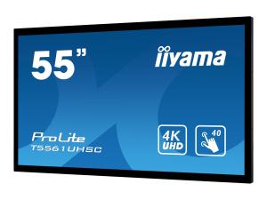 iiyama ProLite T5561UHSC-B1 - Classe de diagonale 55" écran LCD rétro-éclairé par LED - signalisation numérique - avec écran tactile (multi-touch) / capacité PC en option (slot-in) - 4K UHD (2160p) 3840 x 2160 - noir mat - T5561UHSC-B1 - Écrans de signalisation numérique