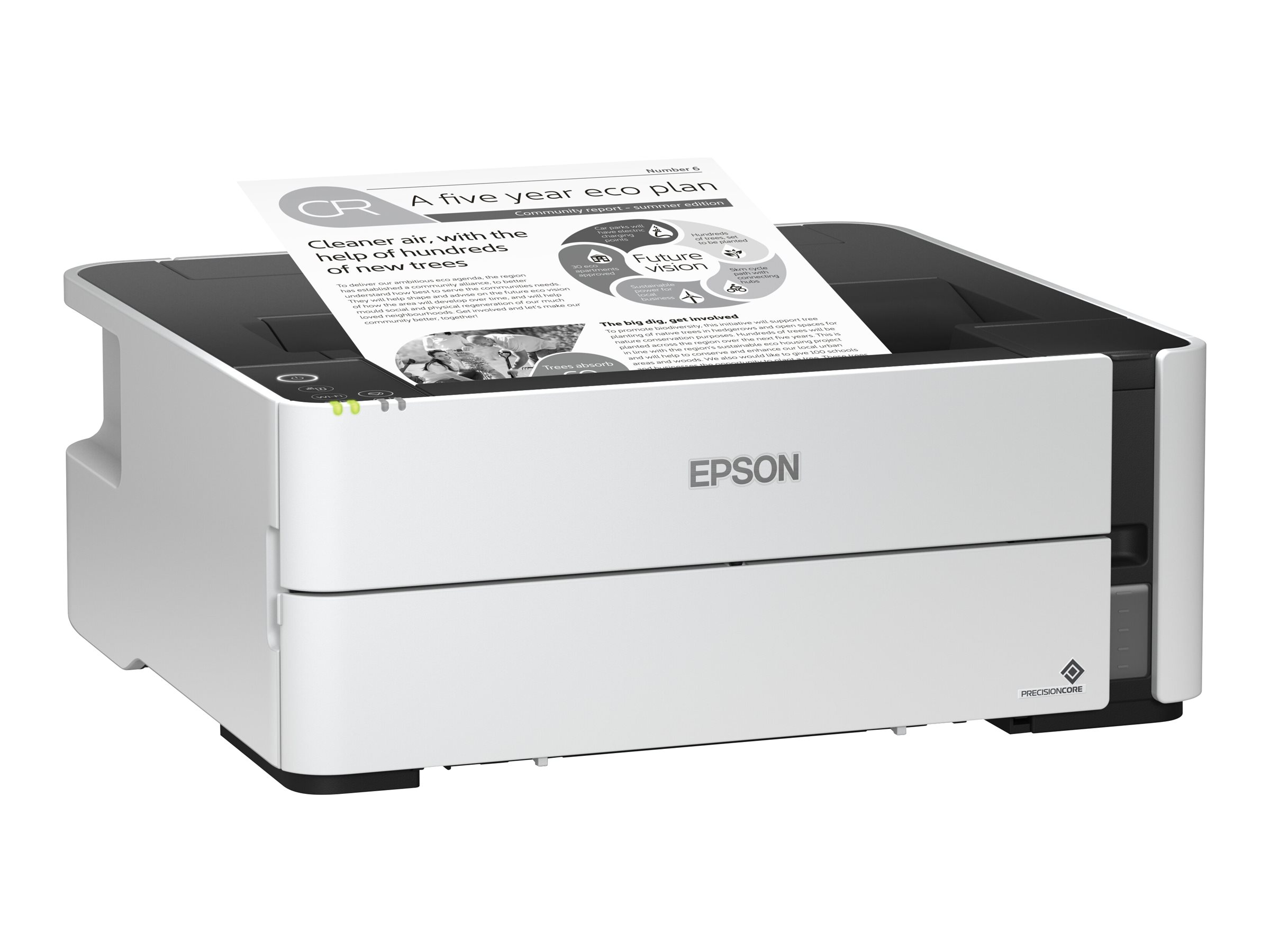 Epson EcoTank ET-M1180 - Imprimante - Noir et blanc - Recto-verso - jet d'encre - rechargeable - A4/Legal - 1 200 x 2 400 ppp - jusqu'à 20 ppm - capacité : 250 feuilles - USB 2.0, LAN, Wi-Fi - C11CG94402 - Imprimantes jet d'encre