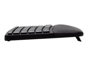Kensington Pro Fit Ergo Wireless Keyboard - Clavier - sans fil - 2.4 GHz, Bluetooth 4.2 - Français - noir - K75401FR - Claviers
