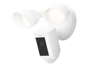 Ring Floodlight Cam Wired Plus - Caméra de surveillance réseau - extérieur - résistant aux intempéries - couleur (Jour et nuit) - 1080p - audio - sans fil - Wi-Fi - CA 120/230 V - 8SF1P1-WEU0 - Caméras de sécurité