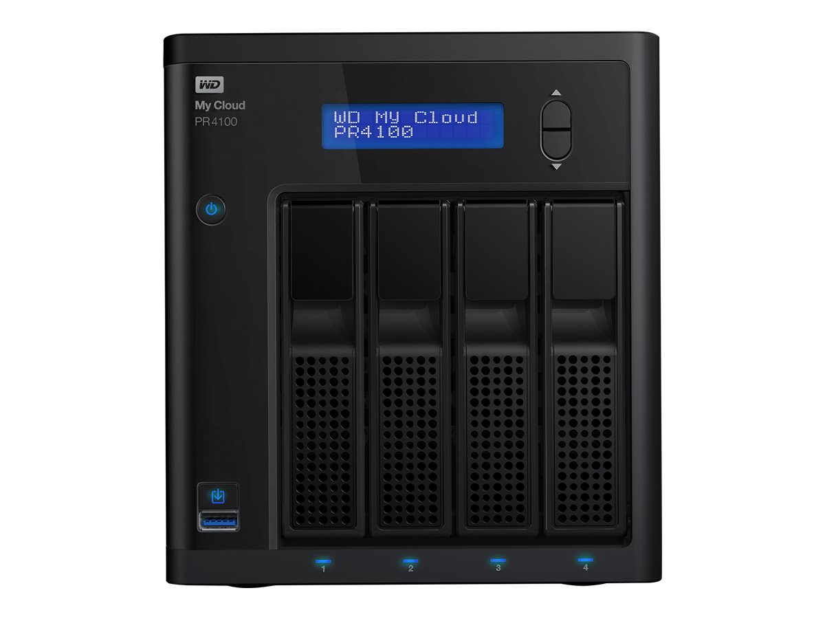 WD My Cloud PR4100 WDBNFA0640KBK - Pro Series - serveur NAS - 4 Baies - 64 To - HDD 16 To x 4 - RAID RAID 0, 1, 5, 10, JBOD - RAM 4 Go - Gigabit Ethernet - WDBNFA0640KBK-EESN - NAS