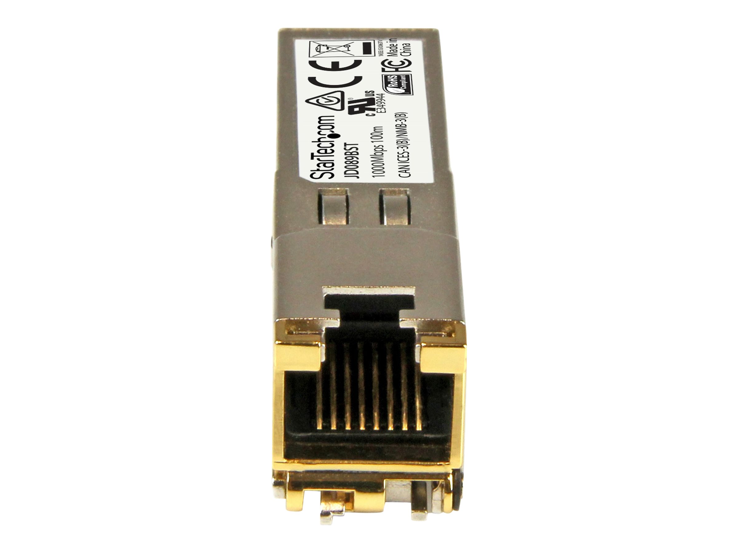 StarTech.com SFP RJ45 - 1000Base-T - Module SFP cuivre - Gigabit - Compatible HP JD089B - SFP 1G - Mini-GBIC - 100 m - Module transmetteur SFP (mini-GBIC) (équivalent à : HP JD089B) - 1GbE - 1000Base-T - RJ-45 - jusqu'à 100 m - JD089BST - Transmetteurs SFP