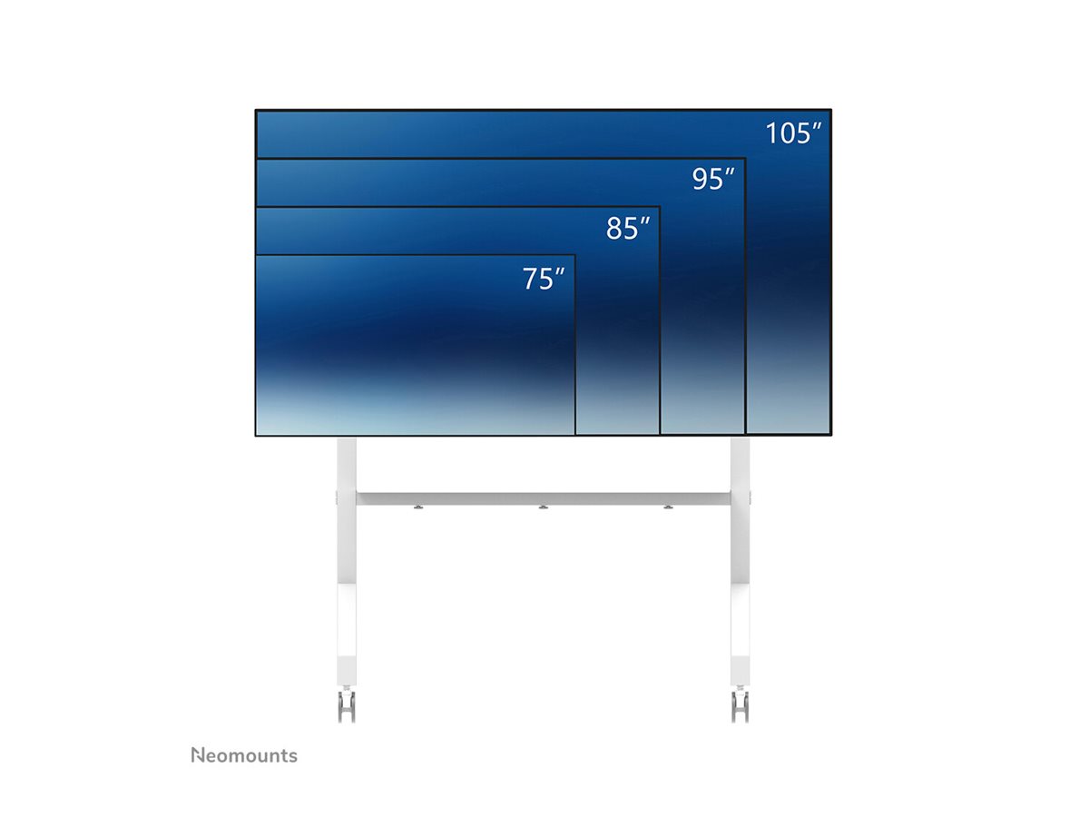 Neomounts FL50-575WH1 - Chariot - robuste - pour présentoir - support au sol - verrouillable - acier - blanc - Taille d'écran : 65"-110" - FL50-575WH1 - Montages d'équipement audio et vidéo