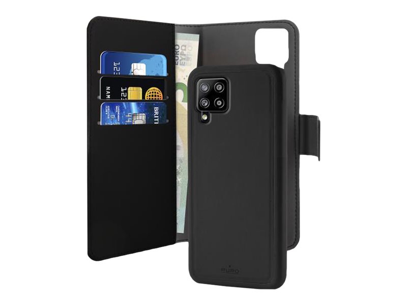 Puro 2in1 - Folio - étui à rabat pour téléphone portable - synthétique - noir - pour Samsung Galaxy A42 5G - PUROFOLIOMAGNGA42B - Coques et étuis pour téléphone portable