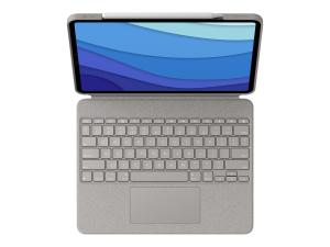 Logitech Combo Touch - Clavier et étui - avec trackpad - rétroéclairé - Apple Smart connector - QWERTY - International US - sable - pour Apple 12.9-inch iPad Pro (5ème génération) - 920-010258 - Claviers