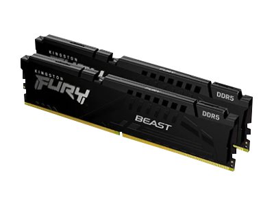 Kingston FURY Beast - DDR5 - kit - 16 Go: 2 x 8 Go - DIMM 288 broches - 5200 MHz / PC5-41600 - CL40 - 1.25 V - mémoire sans tampon - on-die ECC - KF552C40BBK2-16 - DDR5