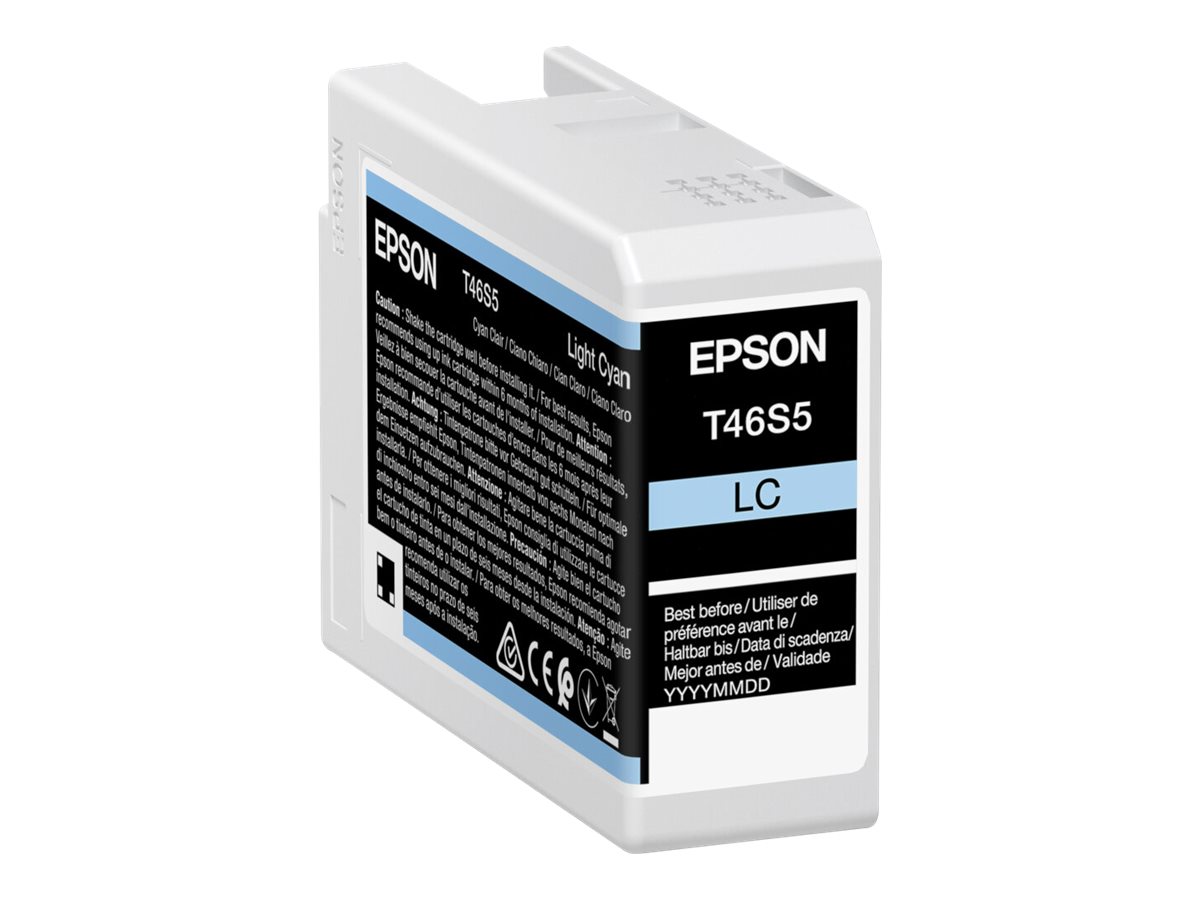 Epson T46S5 - 25 ml - cyan clair - original - cartouche d'encre - pour SureColor P706, SC-P700, SC-P700 Mirage Bundling - C13T46S500 - Cartouches d'encre Epson