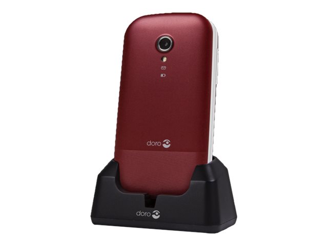 DORO 2404 - Téléphone de service - RAM 16 Mo - microSD slot - Écran LCD - 320 x 240 pixels - rear camera 0,3 MP - rouge - 7358 - Téléphones GSM