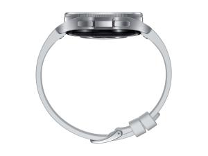Samsung Galaxy Watch6 Classic - 43 mm - montre intelligente avec bande - cuir écologique hybride - argent - taille du bracelet : S/M - affichage 1.3" - 16 Go - NFC, Wi-Fi, Bluetooth - 52 g - argent - SM-R950NZSAXEF - Montres intelligentes