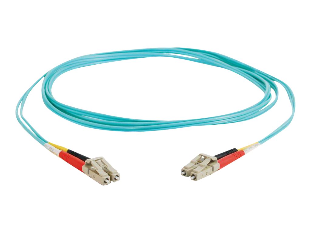 C2G LC-LC 10Gb 50/125 OM3 Duplex Multimode PVC Fiber Optic Cable (LSZH) - Câble réseau - LC multi-mode (M) pour LC multi-mode (M) - 3 m - fibre optique - duplex - 50 / 125 microns - OM3 - sans halogène - turquoise - 85551 - Câblesenfibres