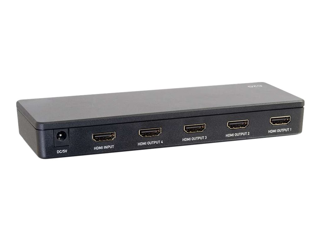 C2G 4-Port HDMI Splitter 4K30 - Répartiteur vidéo/audio - 4 x HDMI - de bureau - 82058 - Commutateurs KVM