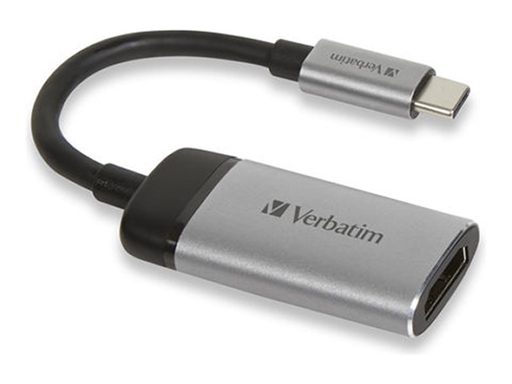 Verbatim - Adaptateur vidéo - 24 pin USB-C mâle pour HDMI femelle - 10 cm - support 4K - 49143 - Accessoires pour systèmes audio domestiques