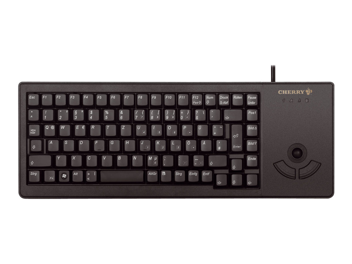 CHERRY G84-5400 XS Trackball Keyboard - Clavier - USB - R.-U. - noir - G84-5400LUMGB-2 - Claviers