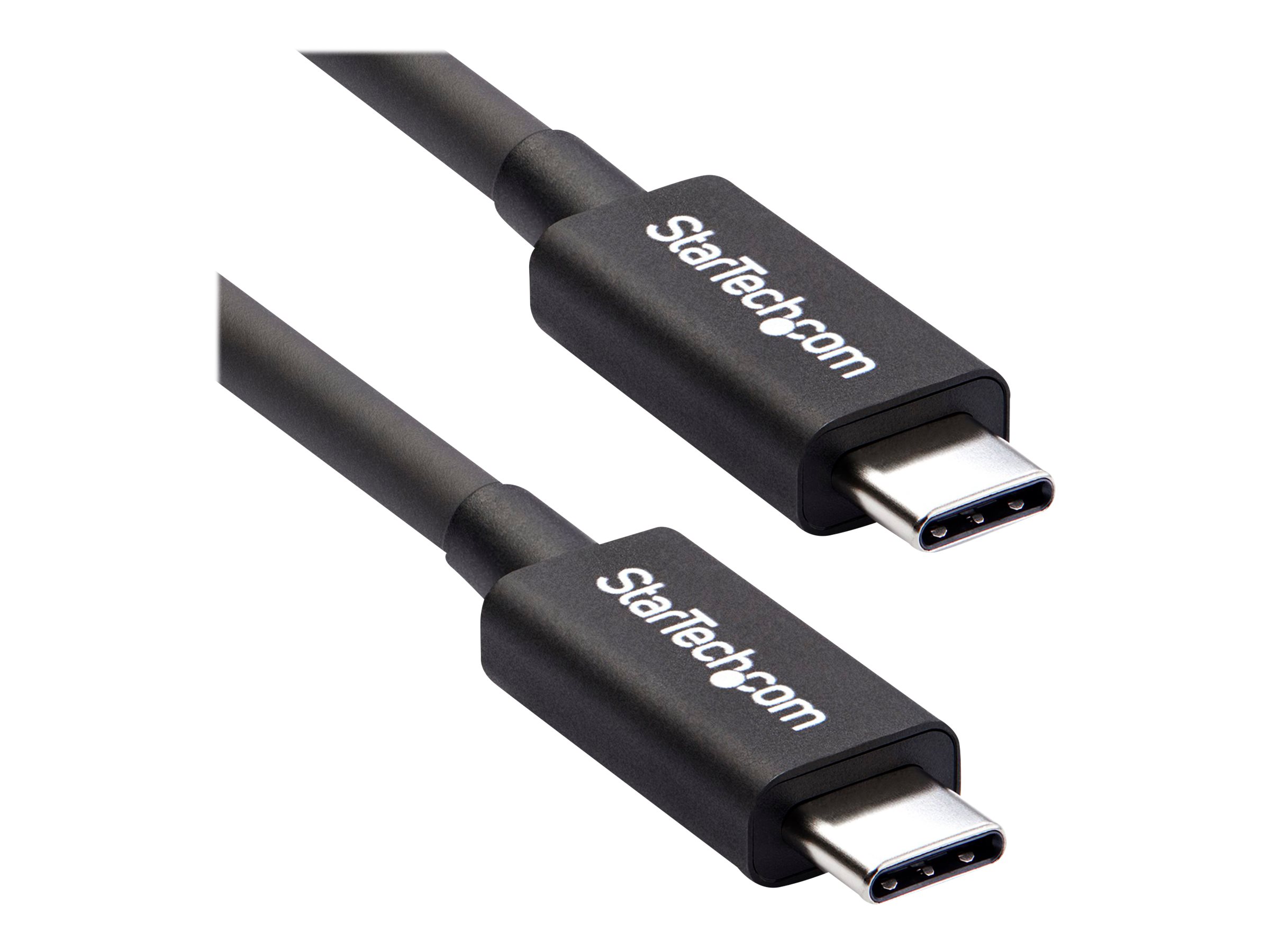 StarTech.com 50cm (1.6ft) Thunderbolt 3 Cable, 40Gbps, 100W PD, 4K/5K Video, Thunderbolt-Certified, Compatible w/ TB4/USB 3.2/DisplayPort - Câble Thunderbolt - 24 pin USB-C (M) pour 24 pin USB-C (M) - Thunderbolt 3 / USB / DisplayPort - 50 cm - noir - pour P/N: PEXUSB321C, TB33A1C, TB3DK2DHV, TB3DK2DHVUE, TB3DK2DPPDUE, TB3DKDPMAW, TB3DKDPMAWUE - TBLT34MM50CM - Câbles spéciaux
