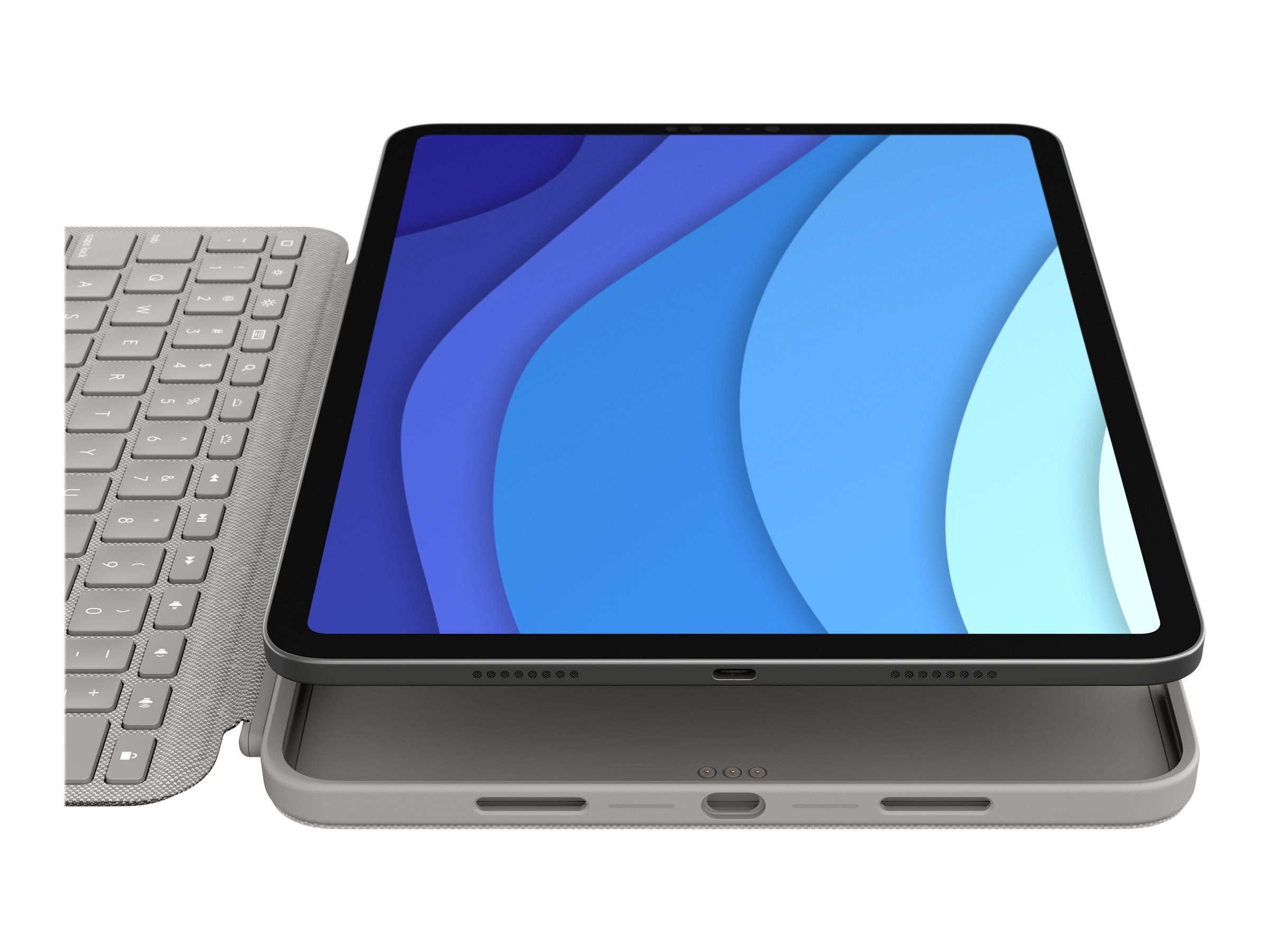Logitech Combo Touch - Clavier et étui - avec trackpad - rétroéclairé - Apple Smart connector - QWERTY - Espagnol - sable - pour Apple 11-inch iPad Pro (1ère génération, 2e génération, 3ème génération) - 920-010169 - Claviers